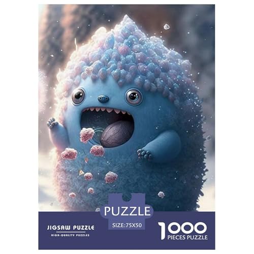 1000-teiliges Puzzle mit süßen Monstern für Erwachsene und Teenager. Holzpuzzle, Familienaktivitätspuzzle, 1000 Teile (75 x 50 cm) von WXMMoney