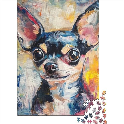 1000-teiliges Puzzlespiel Chihuahua-Puzzles, Holzpuzzle, Lernspielzeug, 1000 Teile (75 x 50 cm) von WXMMoney