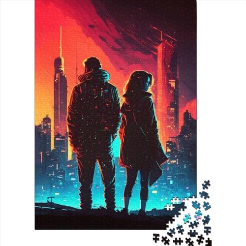 1000-teiliges Synthetisches Puzzle „Skyscape Lovers“ für Erwachsene und Teenager, Puzzles für Erwachsene, Familienspiel für Erwachsene und Teenager, 1000 Teile (75 x 50 cm) von WXMMoney