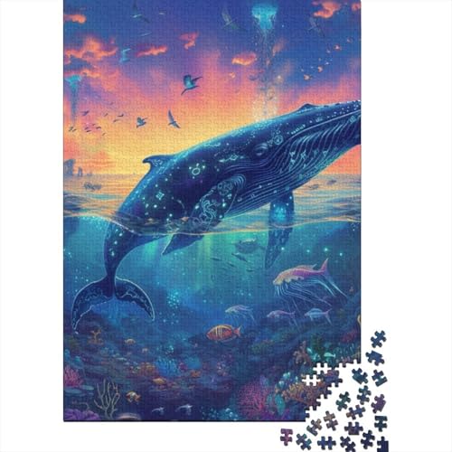 1000-teiliges Wal-Puzzle für Erwachsene und Teenager, Puzzle, Lernpuzzle, 1000 Teile (75 x 50 cm) von WXMMoney