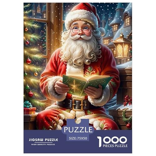 1000-teiliges Weihnachtsmann-Puzzle für Erwachsene, Puzzles für Erwachsene und Teenager, Denksport-Puzzles für Erwachsene, 1000 Teile (75 x 50 cm) von WXMMoney