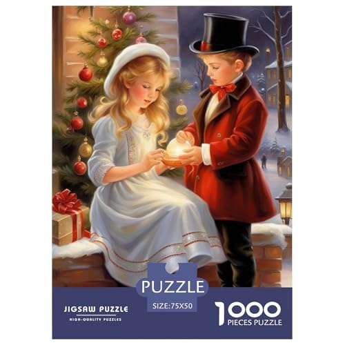 1000-teiliges Weihnachtsmann-Puzzle für Erwachsene Teenager, Holzpuzzles für Erwachsene, Puzzles für Erwachsene, Lernspiel, Herausforderungsspielzeug, 1000 Stück (75 x 50 cm) von WXMMoney