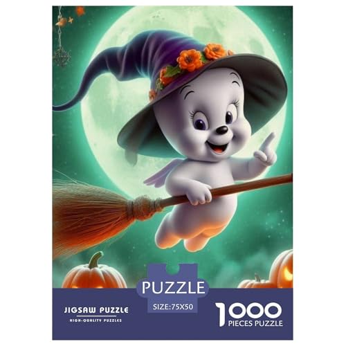 1000-teiliges süßes Geister-Puzzle für Erwachsene, Puzzle, Puzzle für Erwachsene, Lernspiele für zu Hause, DIY-Spielzeug, 1000 Stück (75 x 50 cm) von WXMMoney