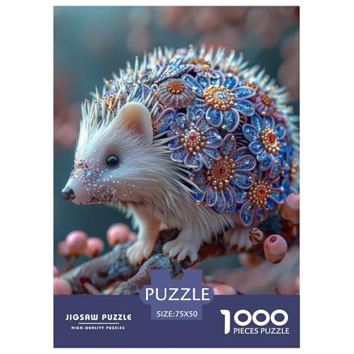 1000-teiliges süßes Igel-Puzzle für Erwachsene, Puzzle, Puzzle für Erwachsene, Lernspiele für zu Hause, DIY-Spielzeug, 1000 Stück (75 x 50 cm) von WXMMoney