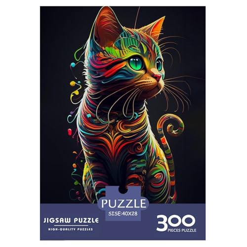 300-teiliges Art-Cat-Puzzle für Erwachsene Teenager. Puzzles für Erwachsene und Teenager für Erwachsene ab 14 Jahren. 300 Teile (40 x 28 cm) von WXMMoney