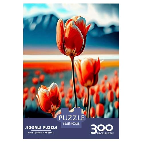 300-teiliges Art Flowers-Puzzle für Erwachsene, Holzpuzzle für Erwachsene, Lernspiel, Herausforderungsspielzeug, 300 Stück (40 x 28 cm) von WXMMoney