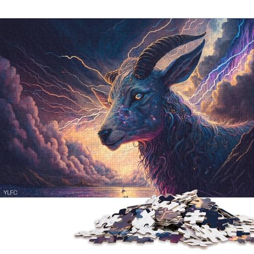 300-teiliges Puzzle, Art Goat, kreatives quadratisches Puzzle für Kinder und Holzpuzzle, Spielzeug, Denkspiel, 300 Teile (40 x 28 cm) von WXMMoney