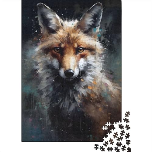 300-teiliges Puzzle, Ölgemälde, Fuchsporträt, Puzzle für Kinder, Spielzeug, Herausforderungsspiel, Puzzle, kreative Puzzles, Wanddekoration (40 x 28 cm) von WXMMoney