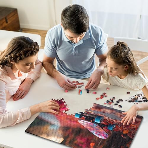 300-teiliges Puzzle, Sport-Skateboard, quadratische Puzzles für Kinder und Holzpuzzles, Familienaktivität, 300 Teile (40 x 28 cm) von WXMMoney