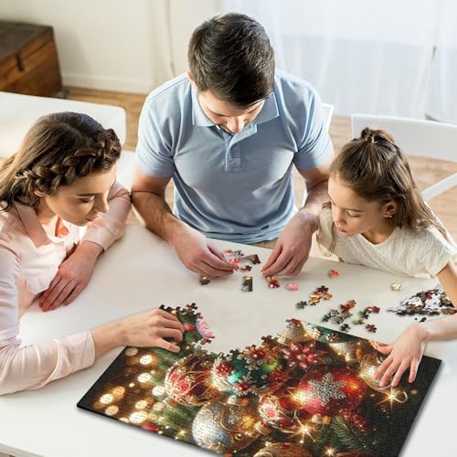 300-teiliges Puzzle, Weihnachtsdekoration, quadratische Puzzles für Kinder und Holzpuzzles, Familienaktivität, 300 Teile (40 x 28 cm) von WXMMoney