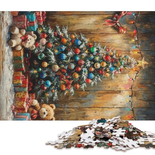 300-teiliges Puzzle, Weihnachtsdekoration, quadratische Puzzles für Kinder und Holzpuzzles, Heimdekorationspuzzle 300 Teile (40 x 28 cm) von WXMMoney