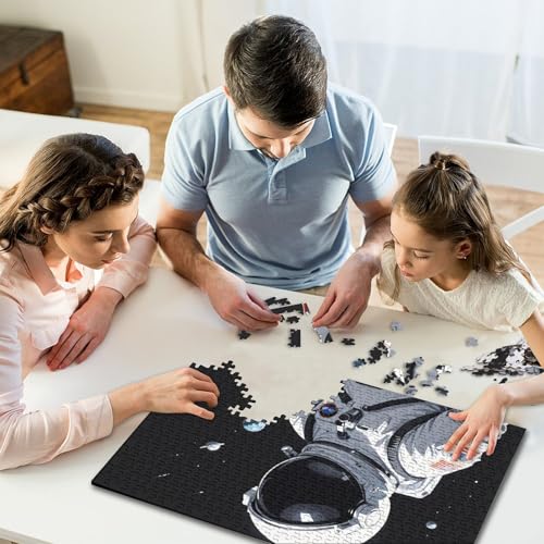 300-teiliges Puzzle, künstlerisches Astronauten-Quadrat-Puzzle für Kinder und Holzpuzzle, Familienaktivität, 300 Teile (40 x 28 cm) von WXMMoney