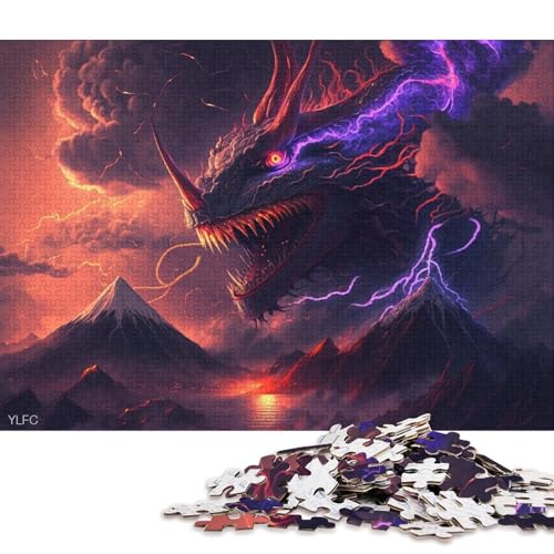 300-teiliges Puzzle „Der Fuji und der Drache“, quadratische Puzzles für Kinder und Holzpuzzles, Heimdekorationspuzzle, 300 Teile (40 x 28 cm) von WXMMoney