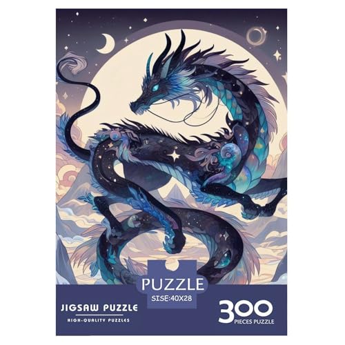 300-teiliges Puzzle „Kosmischer Drache“ für Erwachsene, Teenager, Puzzle, Holzpuzzle, Familienaktivität, Puzzle, 300 Teile (40 x 28 cm) von WXMMoney