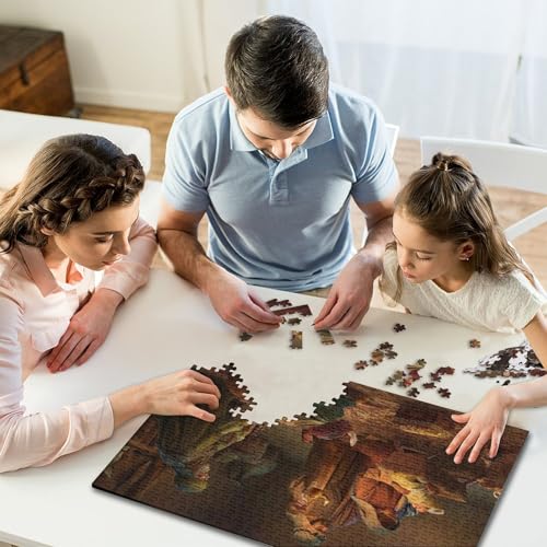 300-teiliges Puzzle „Weihnachtszauber, Weihnachtskrippe“, Puzzle für Kinder, Holzpuzzle, Lernspiel für Erwachsene, 300 Teile (40 x 28 cm) von WXMMoney