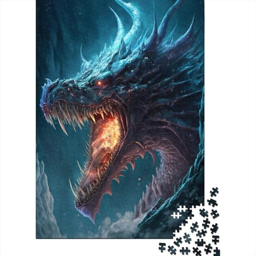 300-teiliges Puzzle für Erwachsene, Art Ice Dragon, Puzzles für Kinder, Puzzles 300-teiliges Spielspielzeug für Kinder, Familienpuzzles, Geschenk, 300 Stück (40 x 28 cm) von WXMMoney