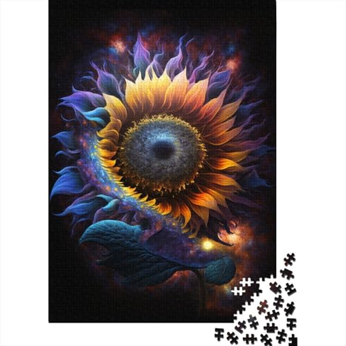 300-teiliges Puzzle für Erwachsene, Galaxie-Sonnenblumen-Puzzle, Puzzle für Kinder, Puzzle 300-teiliges Spielspielzeug für Kinder, Familienpuzzle, Geschenk, 300 Stück (40 x 28 cm) von WXMMoney