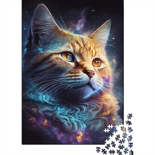 300-teiliges Puzzle für Erwachsene, Galaxy Cat-Puzzles für Kinder, Puzzles 300-teiliges Spielspielzeug für Kinder, Familienpuzzles, Geschenk, 300 Stück (40 x 28 cm) von WXMMoney