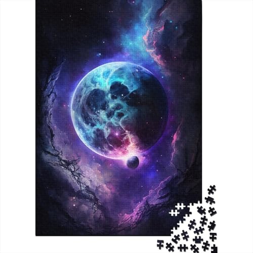 300-teiliges Puzzle für Erwachsene, Weltraumkunst, Mond, Holzpuzzle, pädagogisches Denkspiel, lustiges Familienspiel, 300 Teile (40 x 28 cm) von WXMMoney