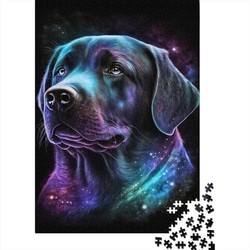 300-teiliges Puzzle für Erwachsene mit Galaxie-Labrador, Holzpuzzle, pädagogisches Denkspiel, lustiges Familienspiel, 300 Teile (40 x 28 cm) von WXMMoney