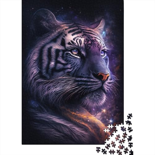 300-teiliges Puzzle für Erwachsene mit Galaxie-Tiger, Holzpuzzle, pädagogisches Denkspiel, lustiges Familienspiel, 300 Teile (40 x 28 cm) von WXMMoney