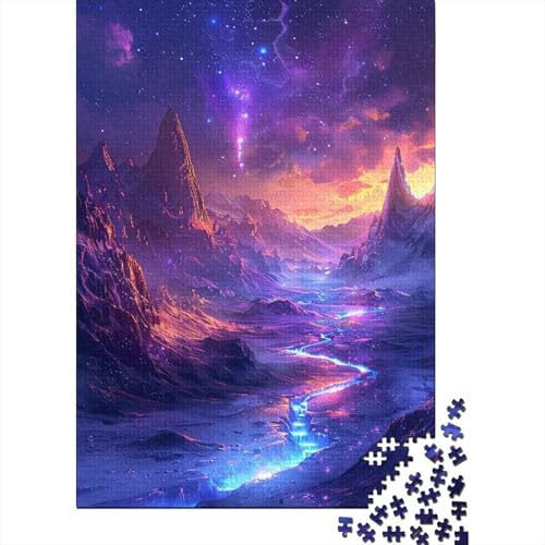 300-teiliges Puzzle für Erwachsene mit schöner Berglandschaft, Holzpuzzle, pädagogisches Denkspiel, lustiges Familienspiel, 300 Teile (40 x 28 cm) von WXMMoney