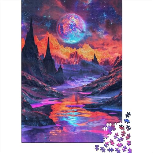 300-teiliges Puzzle für Erwachsene mit schöner Berglandschaft, Holzpuzzle, pädagogisches Denkspiel, lustiges Familienspiel, 300 Teile (40 x 28 cm) von WXMMoney