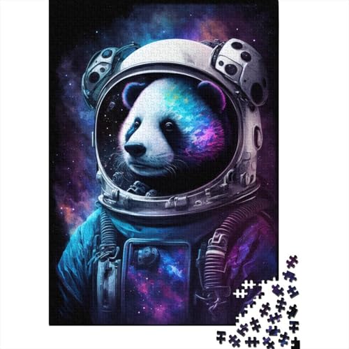 300-teiliges Puzzle für Kinder, Weltraum-Astronauten-Panda-Puzzle für Kinder, Holzbrett-Puzzle, Puzzle für Kinder, Geschenke 300 Stück (40 x 28 cm) von WXMMoney