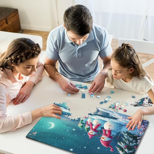 300-teiliges Puzzle für Kinder und Weihnachtsbilder, quadratisches Puzzle für Kinder, Holzpuzzle, Lernspiel für Erwachsene, 300 Teile (40 x 28 cm) von WXMMoney