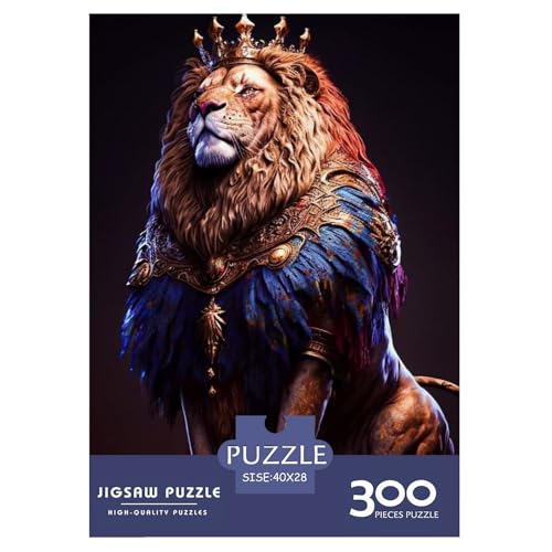 300-teiliges Puzzle mit Tierkunst-Löwenmotiv, für Erwachsene, Puzzles für Erwachsene, Puzzles, einzigartige Heimdekoration und Geschenke, 300 Teile (40 x 28 cm) von WXMMoney