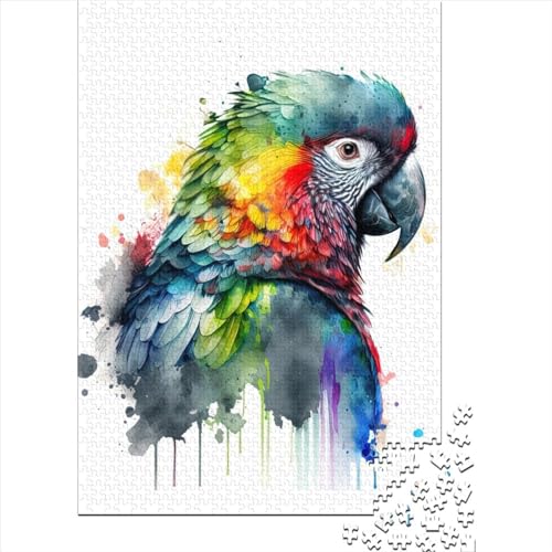 300-teiliges Puzzle mit farbenfrohem Papageien-Gemälde für Erwachsene und Teenager. Puzzles für Erwachsene und Teenager, Familienaktivität, Puzzles 300 Teile (40 x 28 cm) von WXMMoney