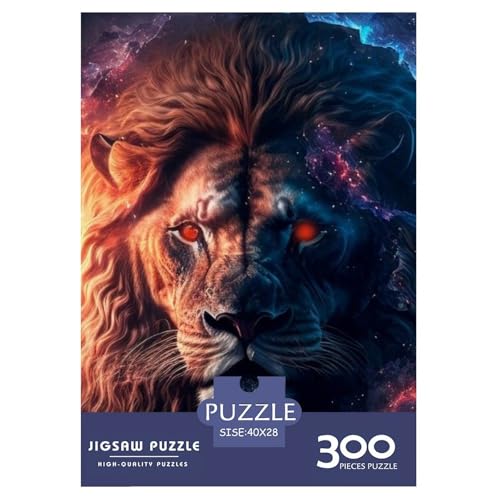 300-teiliges künstlerisches Löwen-Puzzle für Erwachsene Teenager. Puzzles für Erwachsene und Teenager für Erwachsene ab 14 Jahren. 300 Teile (40 x 28 cm) von WXMMoney