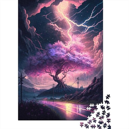 300-teiliges rechteckiges Puzzle für Kinder, Fantasie-Kirschblütenbaum, kreatives Puzzle, Herausforderungsspielzeug, Puzzles für Kinder, 300 Stück (40 x 28 cm) von WXMMoney