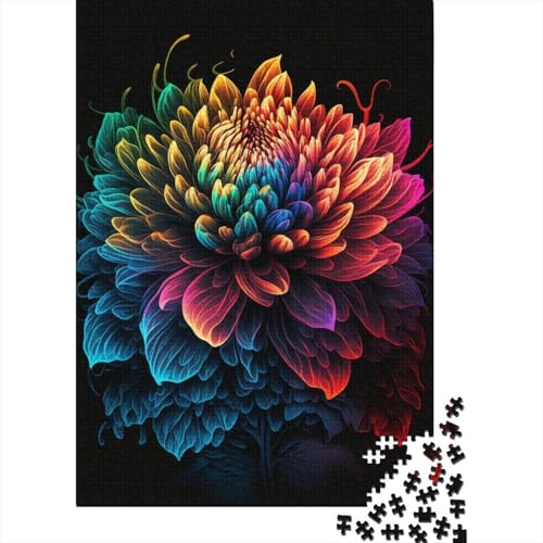 300-teiliges rechteckiges Puzzle für Kinder, schöne Blume, kreatives Puzzle, Herausforderungsspielzeug, Puzzles für Kinder, 300 Stück (40 x 28 cm) von WXMMoney