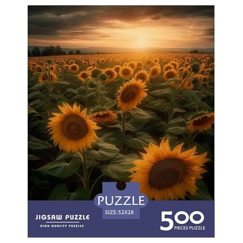 500-teiliges Art Flowers-Puzzle für Erwachsene, Holzpuzzle für Erwachsene, Lernspiel, Herausforderungsspielzeug, 500 Stück (52 x 38 cm) von WXMMoney