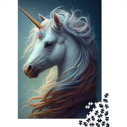 500-teiliges Einhorn-Puzzle, wunderschönes Puzzle für Erwachsene Teenager, Holzpuzzle für Erwachsene und Teenager, lustige Puzzles, 500 Teile (52 x 38 cm) von WXMMoney