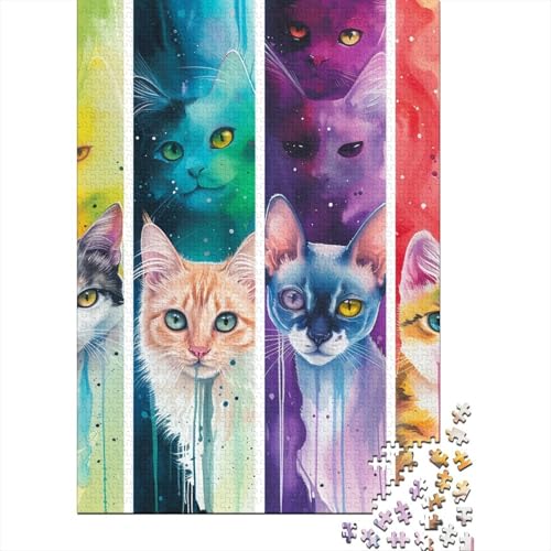 500-teiliges Katzen-Puzzle für Erwachsene, schwieriges Puzzle, Puzzle für Erwachsene zur Heimdekoration, 500 Stück (52 x 38 cm) von WXMMoney