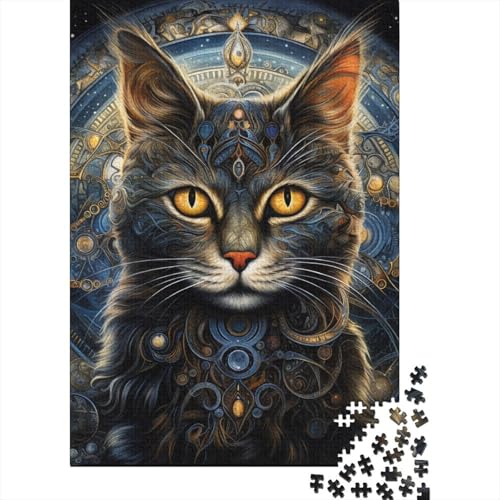 500-teiliges Katzen-Puzzle für Erwachsene Teenager, Holzpuzzle für Erwachsene, Familienpuzzlespiel, 500 Teile (52 x 38 cm) von WXMMoney