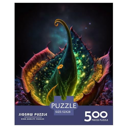 500-teiliges Kunst-Blumen-Holzpuzzle, Holzpuzzle für Erwachsene und Jugendliche ab 12 Jahren, 500 Stück (52 x 38 cm) von WXMMoney