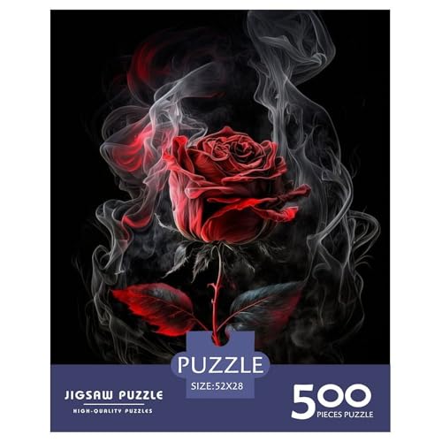 500-teiliges Kunst-Blumen-Puzzle für Erwachsene, Holzpuzzle, Puzzle für Erwachsene, 500 Teile (52 x 38 cm) von WXMMoney