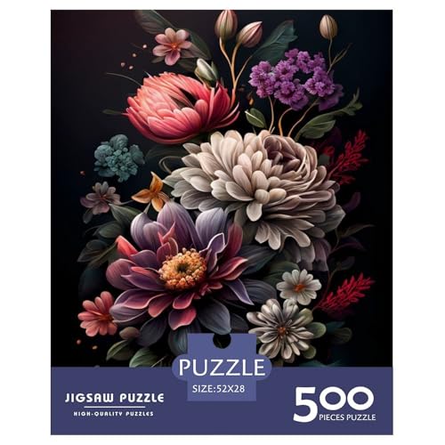 500-teiliges Kunst-Blumen-Puzzle für Erwachsene, Puzzle für Erwachsene, Alter 14+, 500 Teile (52 x 38 cm) von WXMMoney