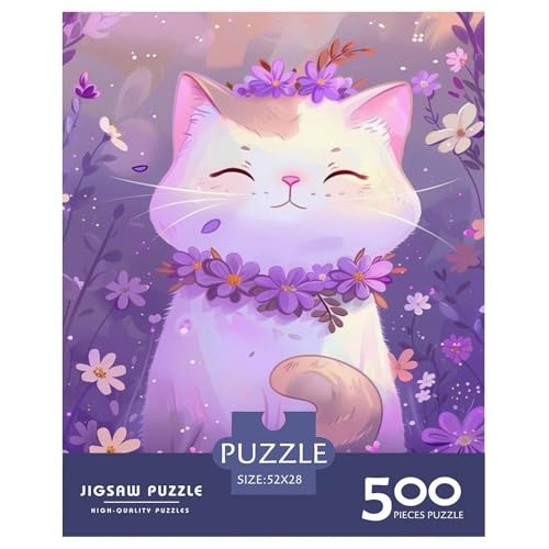 500-teiliges Kunst-Katzen-Puzzle für Erwachsene, Puzzles für Erwachsene und Teenager, Erwachsene, ab 14 Jahren, 500 Teile (52 x 38 cm) von WXMMoney