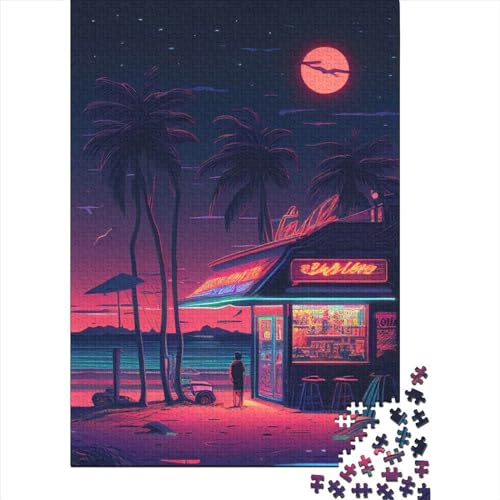 500-teiliges Neon-Fantasie-Pink-Solitude-Puzzle für Erwachsene und Teenager. Puzzle für Erwachsene. Puzzle für Erwachsene und Teenager. 500 Teile (52 x 38 cm) von WXMMoney