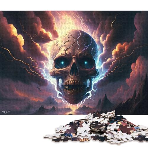 500-teiliges Puzzle, Fantasie-Totenkopf, quadratisches Puzzle für Kinder, Holzpuzzle, Lernspielzeug, 500 Stück (52 x 38 cm) von WXMMoney