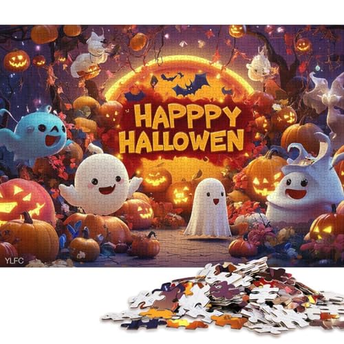 500-teiliges Puzzle, Halloween-Puzzles für Kinder und Holzpuzzles, Lernpuzzle, Familienspiel, 500 Teile (52 x 38 cm) von WXMMoney