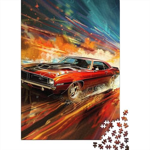 500-teiliges Puzzle, Klassische Graffiti-Sportwagen für Kinder, Holzpuzzle, Lernspielzeug, 500 Teile (52 x 38 cm) von WXMMoney