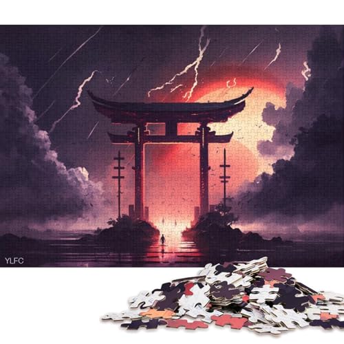 500-teiliges Puzzle, Kunst, Japanisches Torii-Tor, kreatives quadratisches Puzzle für Kinder und Holzpuzzle, Spielzeug, Denkspiel, 500 Teile (52 x 38 cm) von WXMMoney