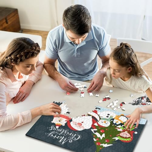 500-teiliges Puzzle, Weihnachts-Weihnachtsmann, quadratische Puzzles für Kinder und Holzpuzzles, Familienaktivität, 500 Teile (52 x 38 cm) von WXMMoney