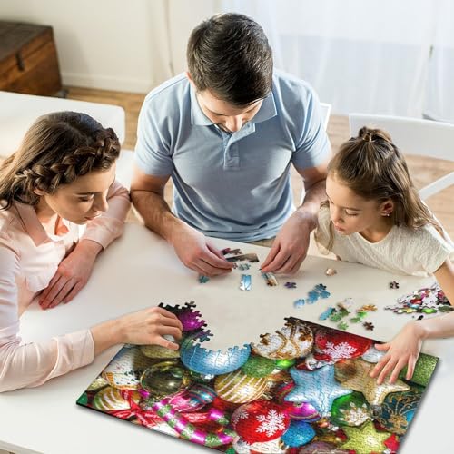 500-teiliges Puzzle, Weihnachtsdekoration, quadratisches Puzzle für Kinder und Teenager, Holzpuzzle, Familienpuzzlespiel, 500 Teile (52 x 38 cm) von WXMMoney