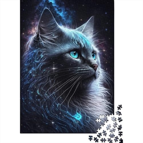 500-teiliges Puzzle, Weltraum-Katzen-Puzzle, kreatives rechteckiges Puzzle, Geschenk für Familienspiel, Freunde, 500 Teile (52 x 38 cm) von WXMMoney